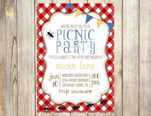Picnic Birthday Party Invitation by EmmyJosParties on Etsy, $12.00