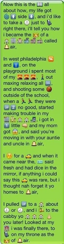 The rap for the Fresh Prince of Bel Air with emojis that One Direction ...