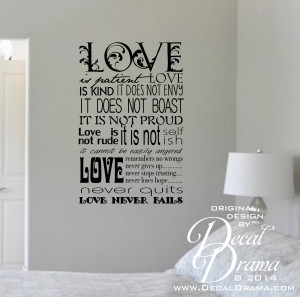 Decal Drama > Inspirational Quotes > Scripture - LOVE is Patient, LOVE ...