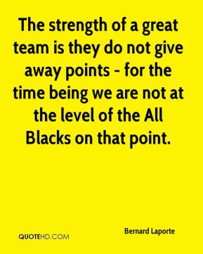 The strength of a great team is they do not give away points - for the ...