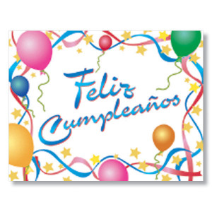 Happy Birthday Feliz Cupleanos Spanish Birthday Card