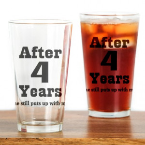 ... Kitchen & Entertaining > 4th Anniversary Funny Quote Drinking Glass