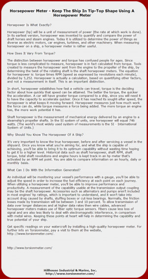 Horsepower Meter - Keep The Ship In Tip-Top Shape Using A Horsepower ...