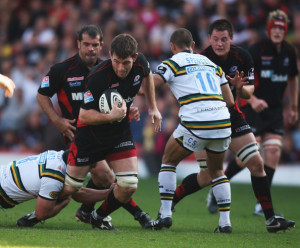 michael owen michael owen of saracens is tackled during the guinness