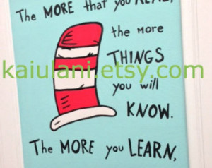 Dr. Seuss QUOTE Cat In The Hat Kids Wall Art Painting - 16 x 20 canvas ...