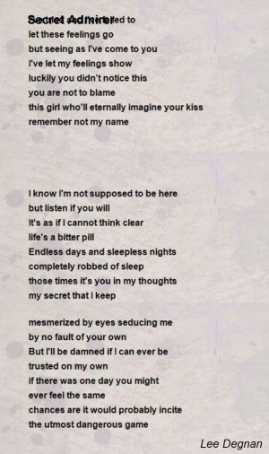 Secret Admirer Poems
