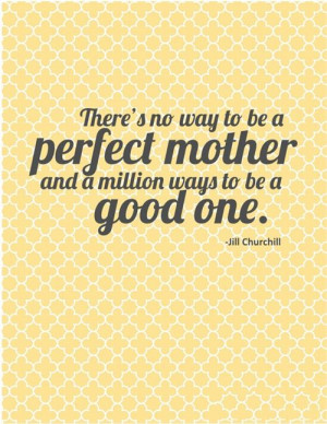 ... No Way To Be A Perfect Mother And A Million Ways To Be A Good One