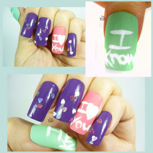 love you…I know {Candy Heart Nail Art}