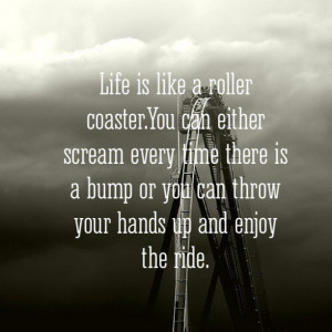 Life is like a roller coaster. You can either scream every time there ...