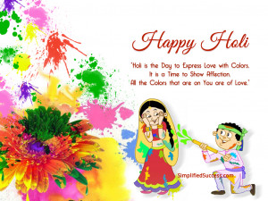 Download Happy Holi Wallpaper 2013 with Quote