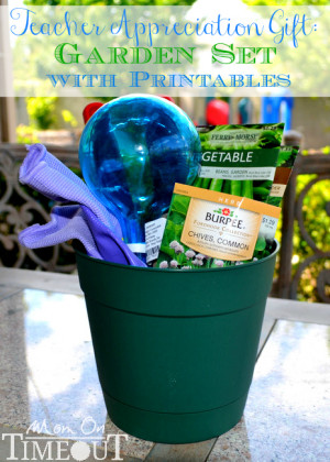 Teacher Appreciation Gift Idea: Garden Set w/ 9 Sayings | MomOnTimeout ...