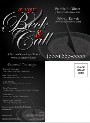 Concierge Service Flyer Maid service business card