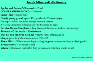 Joey’s Minecraft Dictionary!