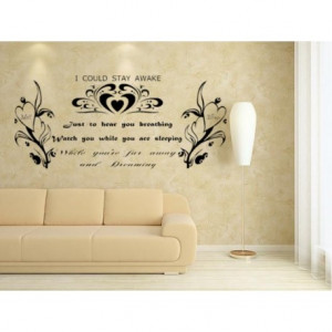 Romantic wording lovers bedroom wall decal. The wall sticker, bedroom ...
