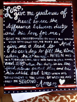 Army wife deployment prayer quote