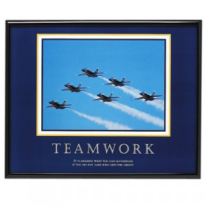 Framed Motivational Print, Teamwork, 30 x 24 Inches, Black Frame ...