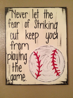Baseball Textured Canvas Never let the fear of by ClassyCanvas - P.S ...