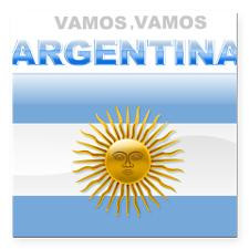 Vamos Argentina Square Car Magnet for
