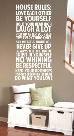 House Rules Never Give up Say Please & Thank You BIG Vinyl Decal 22x49 ...