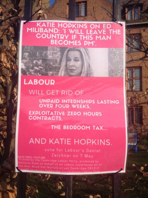 Labour uni group use Katie Hopkins on campaign poster