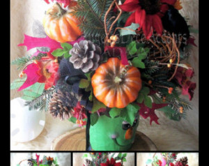 Halloween Floral Arrangement, Monst er Bash, Frankenstein Ceramic Pot ...