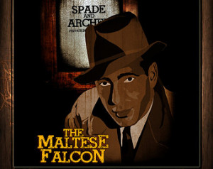 ... Falcon T-Shirt DTG and Printed On Demand Humphrey Bogart as Sam Spade