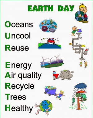 OUR EARTH = Oceans - Uncool - Reuse - Energy - Air quality - Recycle ...