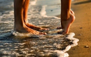 beach, feet, foam, ocean, sand, tip toes