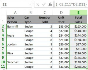 Excel: Guidelines and examples of array formulas