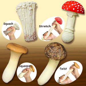 JAPAN DESIGN Original Mushroom Shaped Anti-Stress Reliever Squeeze ...