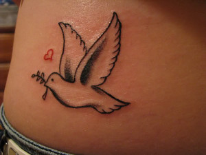 Heart and Dove Tattoo