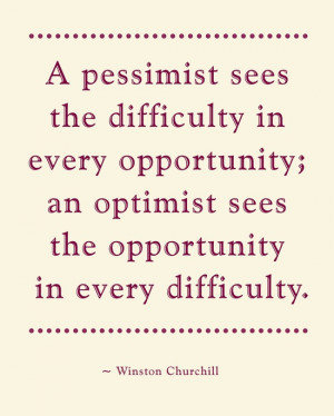 Pessimist Inspirational Quote 8x10 Art Print. $19.00, via Etsy.