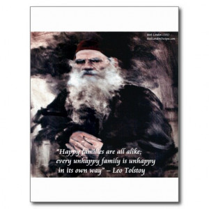 Tolstoy Anna Karenina Happy Families Alike Quote Postcard