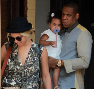 Daddy's biggest fan: Jay, pictured with wife Beyonce and daughter Blue ...