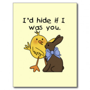 Funny Chocolate Bunny Easter Tshirts and Gifts Postcards