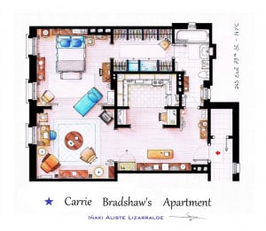 Carrie Bradshaw, Big Bang Theory Apartment Floor Plans