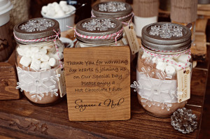 mason jar hot chocolate favors photo courtesy of Orange Girl ...