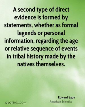 ... age or relative sequence of events in tribal history made by the