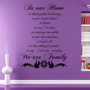 ... Second Chances ...Family Wall Decal Vinyl Blessing Quote Decor 34