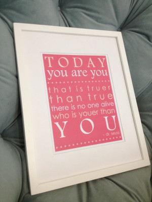 Nursery Wall Art Decor Pink Dr Seuss Quote by PaperDiamondDesign, $14 ...