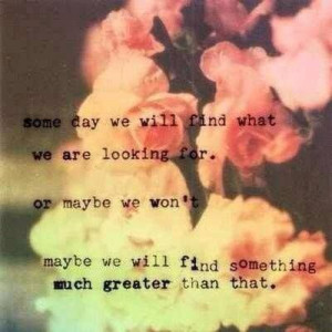Some day we will find what we are looking for. Or maybe we won't ...