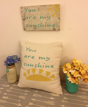 You Are My Sunshine Quote Pillow, Throw Pillows, Decorative Pillows ...