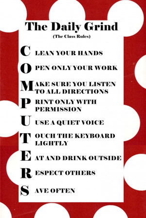 The rules for the computer lab