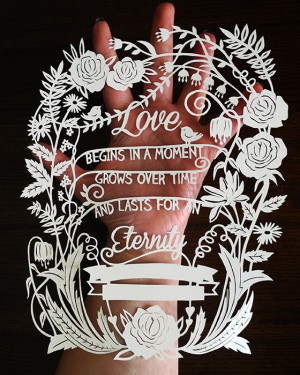 Papercut – Love is Eternal Quote – Handcut Paper Art – Wedding ...