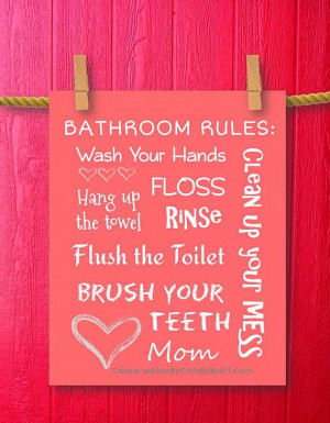 Art Sign for Kids' Bathroom - Great DIY Decor - Just Print and Frame ...