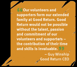Good Return relies on skilled volunteers on a daily basis ...