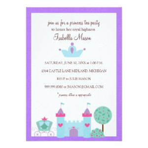 princess tea party invitation wording