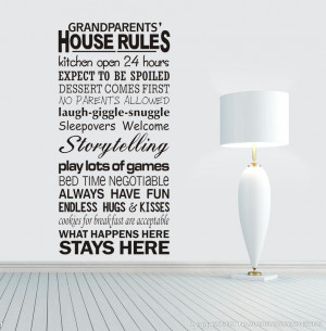 2013-New-Grandparents-House-Rules-Modren-Romantic-Word-Quote-Wall ...