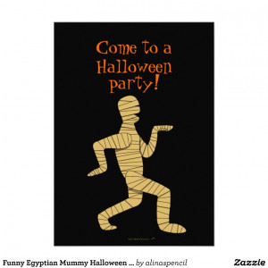 Funny Egyptian Mummy Halloween Party Invitations