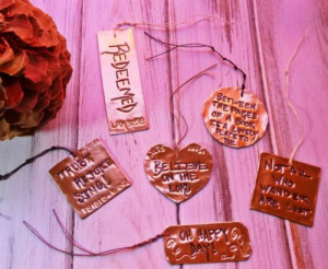 ... Personal Quote Scripture Copper Foil Emboss Color Etched Backed | eBay